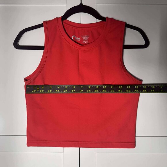 ZYIA ACTIVE Women high neck crop top Bright red Medium - Picture 3 of 5